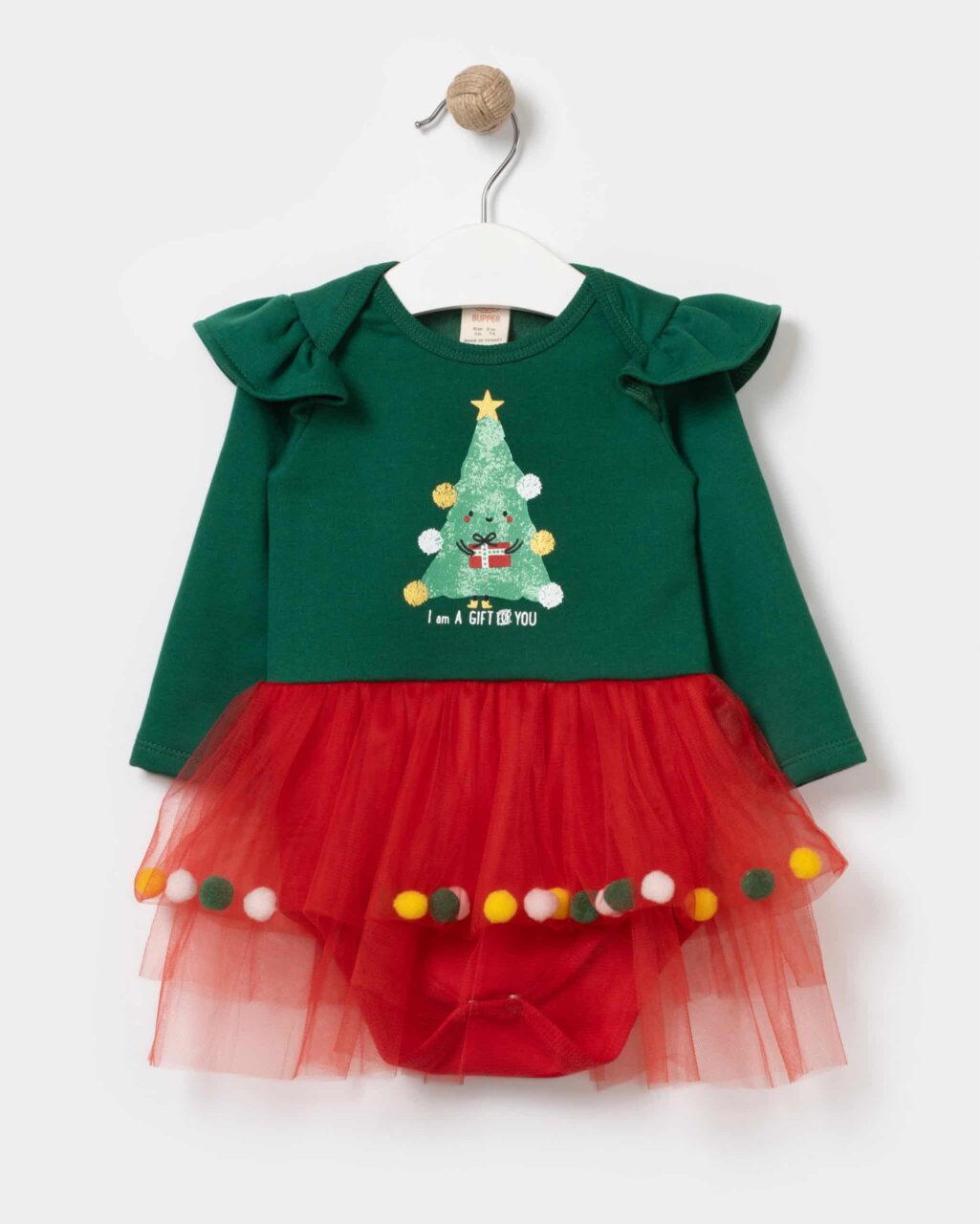 Βρεφικό φορμάκι-φούστα από τούλι με μοτίβο CHRISTMAS TREE (6 μηνών-1,5 ετών)