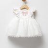 Trendy Shop Λευκό φόρεμα με δαντέλα gia kor;itsi