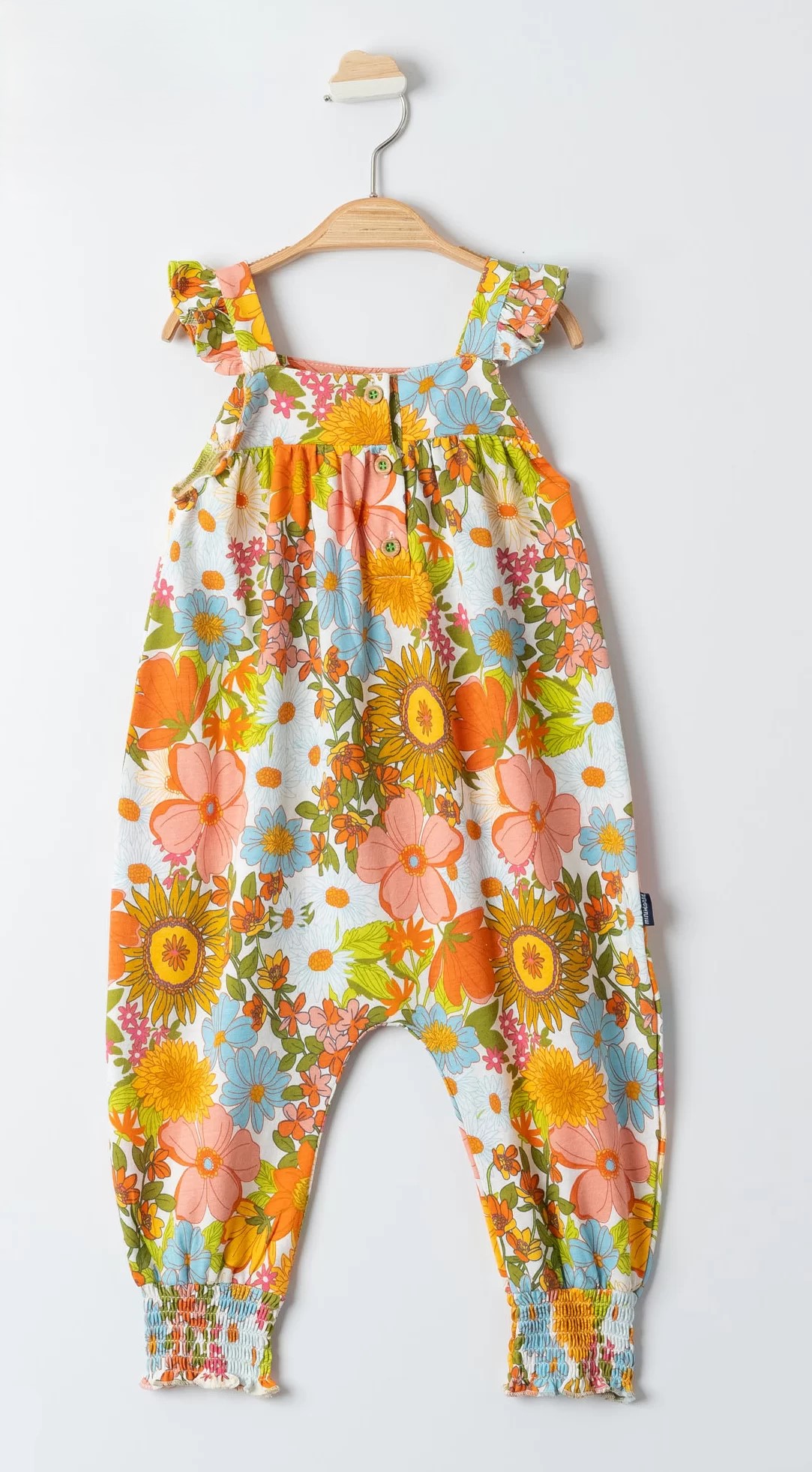 Φλοράλ ολόσωμη φόρμα για κορίτσι (3-6 ετών)