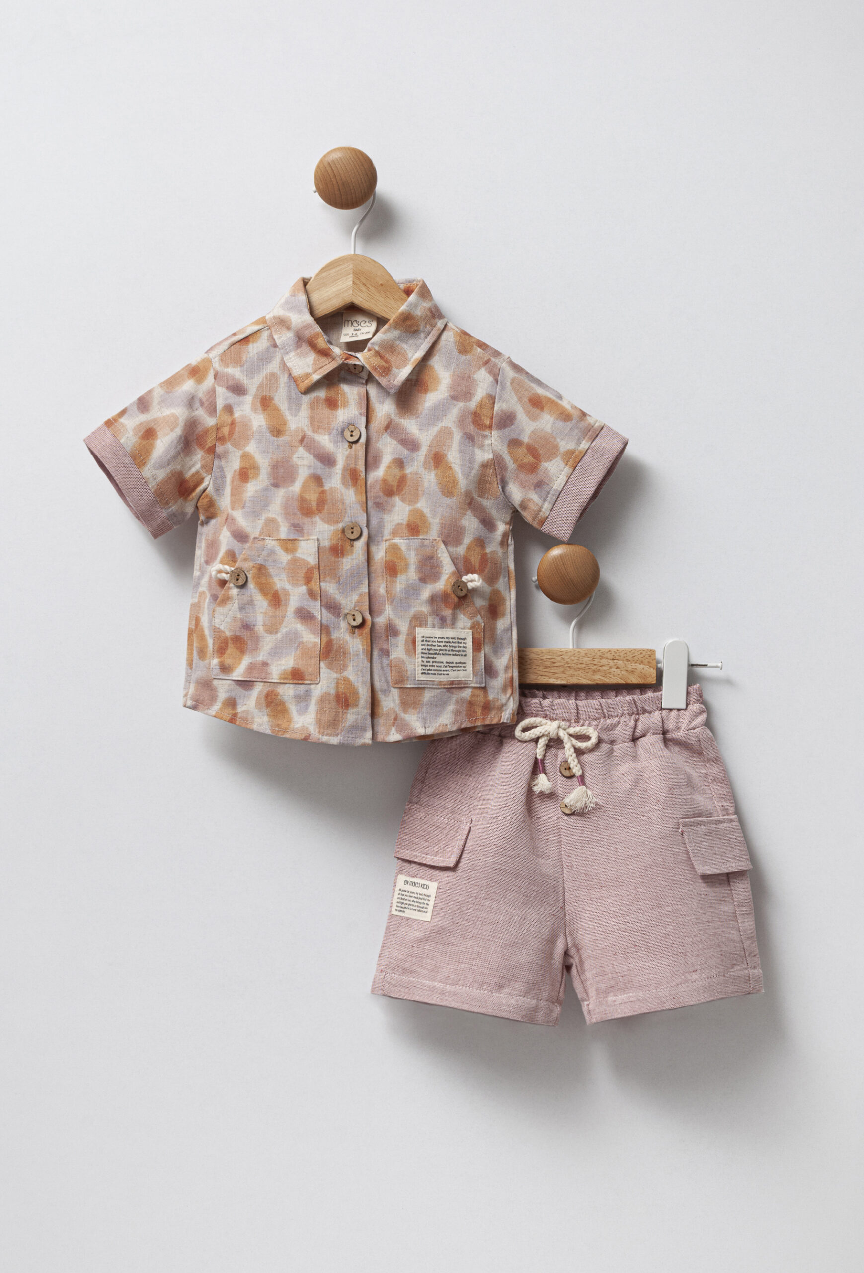 Σομόν πουκάμισο & σορτσάκι για αγόρι(1-4 ετών)