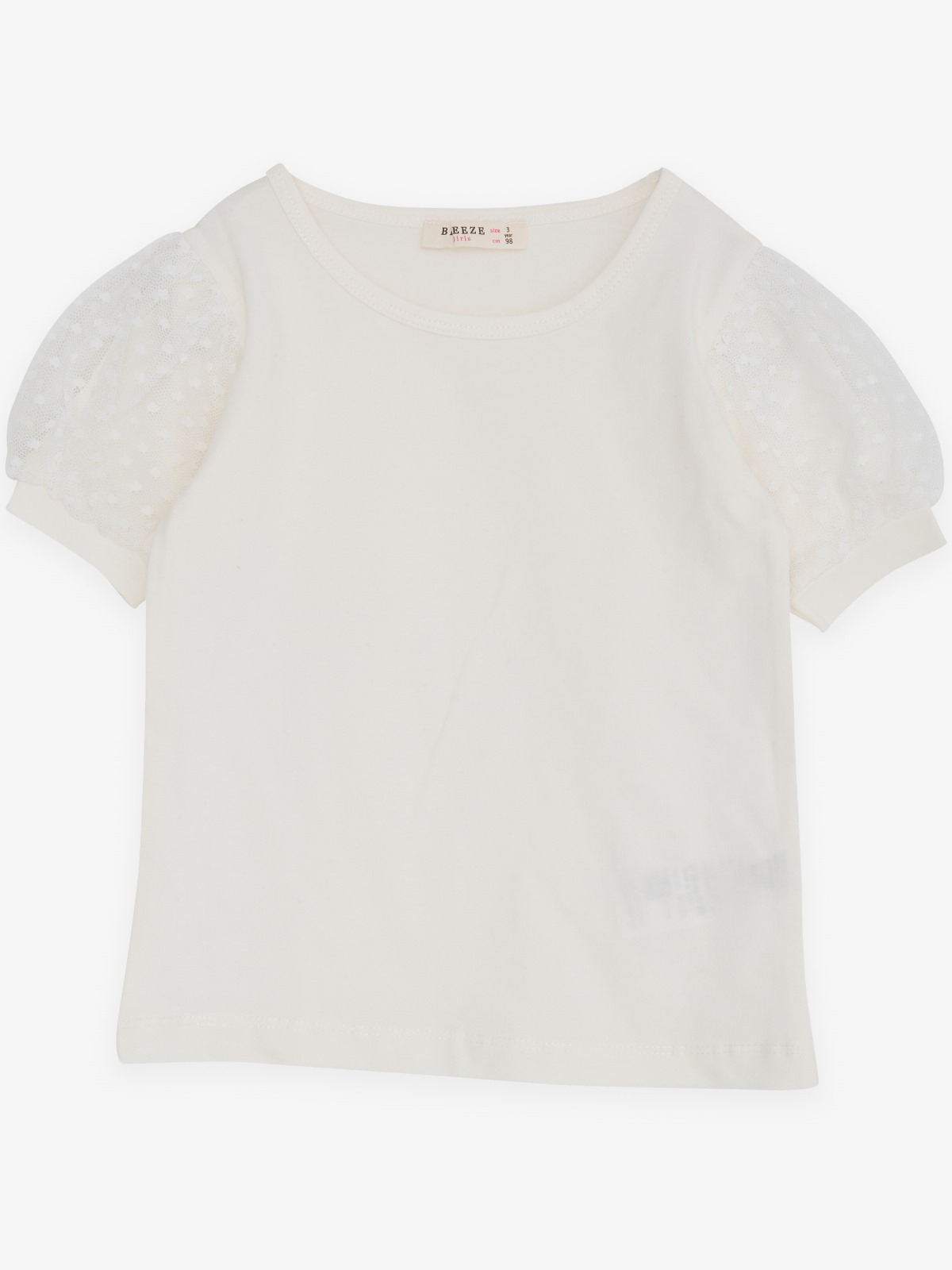 Μπλουζάκι με δαντελένια μανίκια για κορίτσια(3-7 ετών)