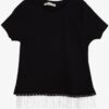 Trendy Shop Μαύρη μπλούζα με ασημί κρόσσια (9-14 ετών)