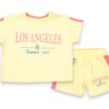 Κίτρινο σετ σορτσάκι LOS ANGELES για κορίτσι (3-8 ετών)
