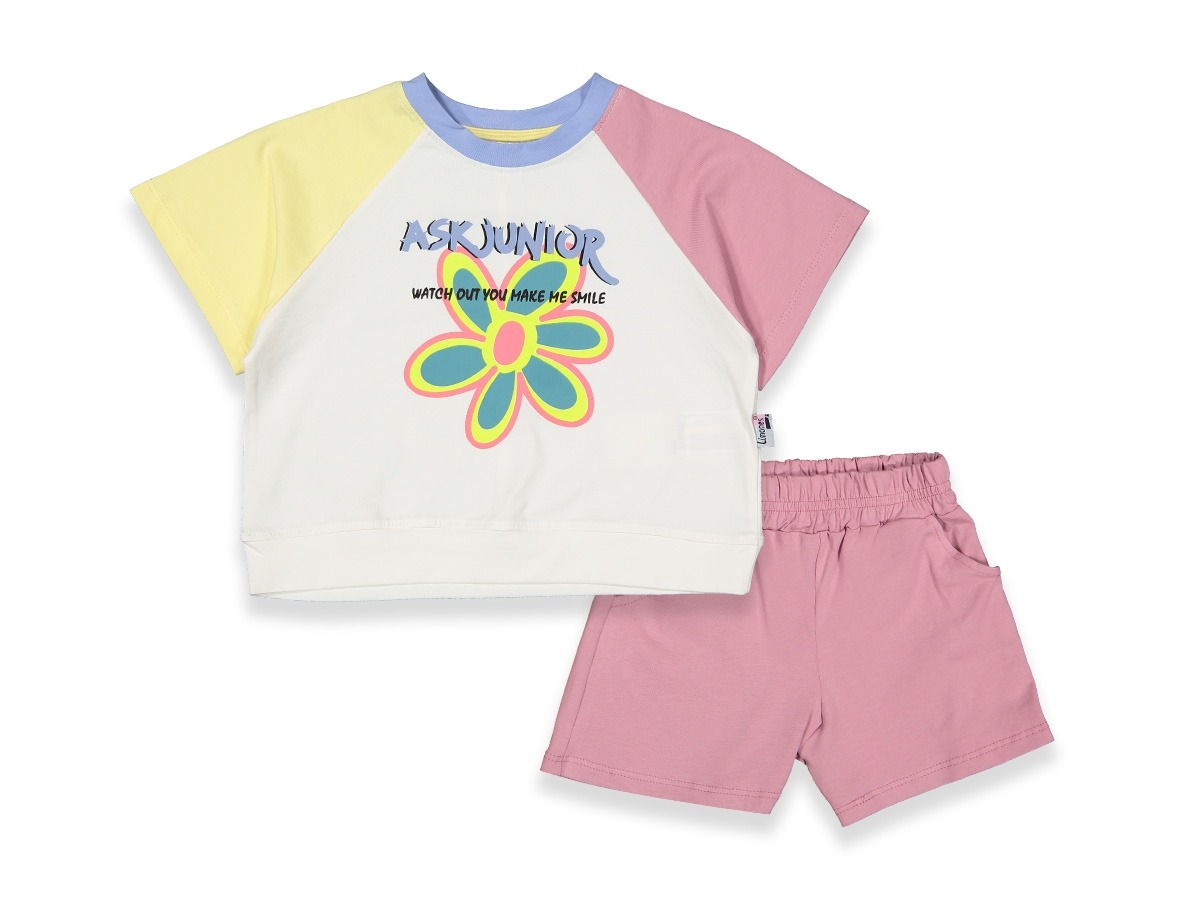 Μπλουζάκι με λουλούδι & σορτς για κορίτσι (3-6 ετών)