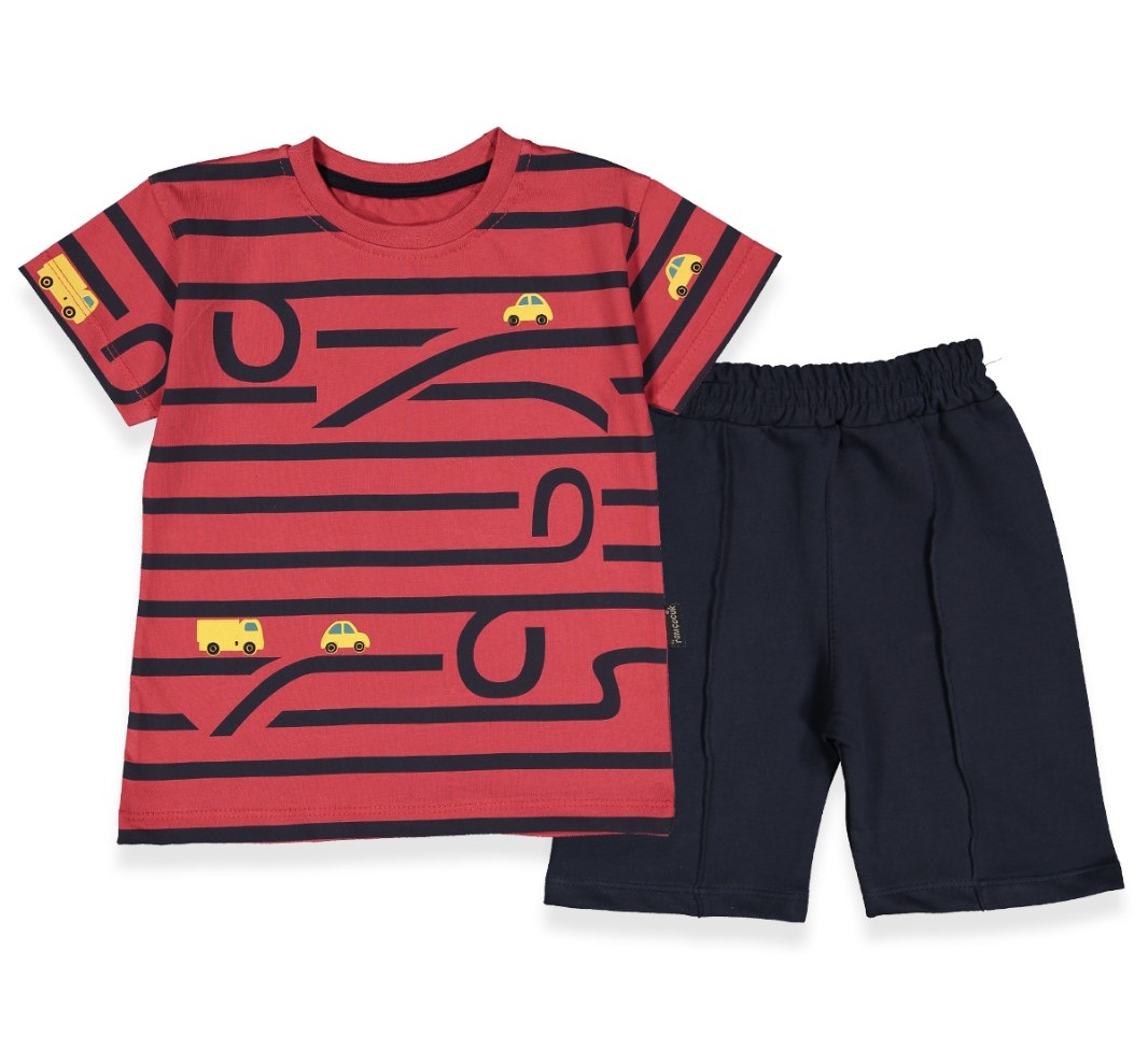 Trendy Shop Ριγέ μπλούζα & βερμούδα για αγόρι (1-4 ετών)